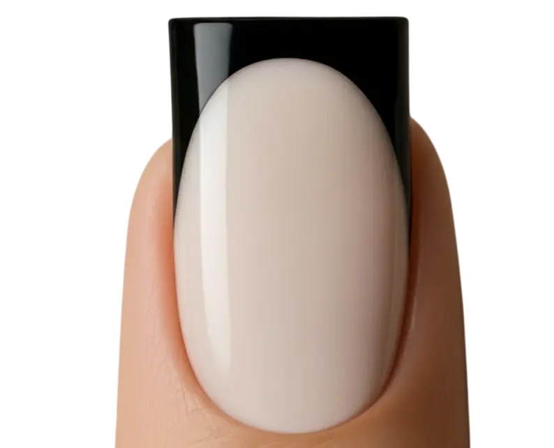 SnapNails Square Milky White & Black