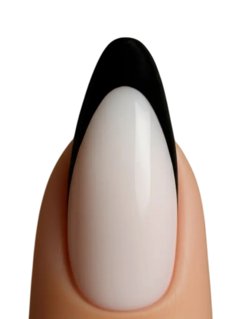 SnapNails Almond Milky white & Black