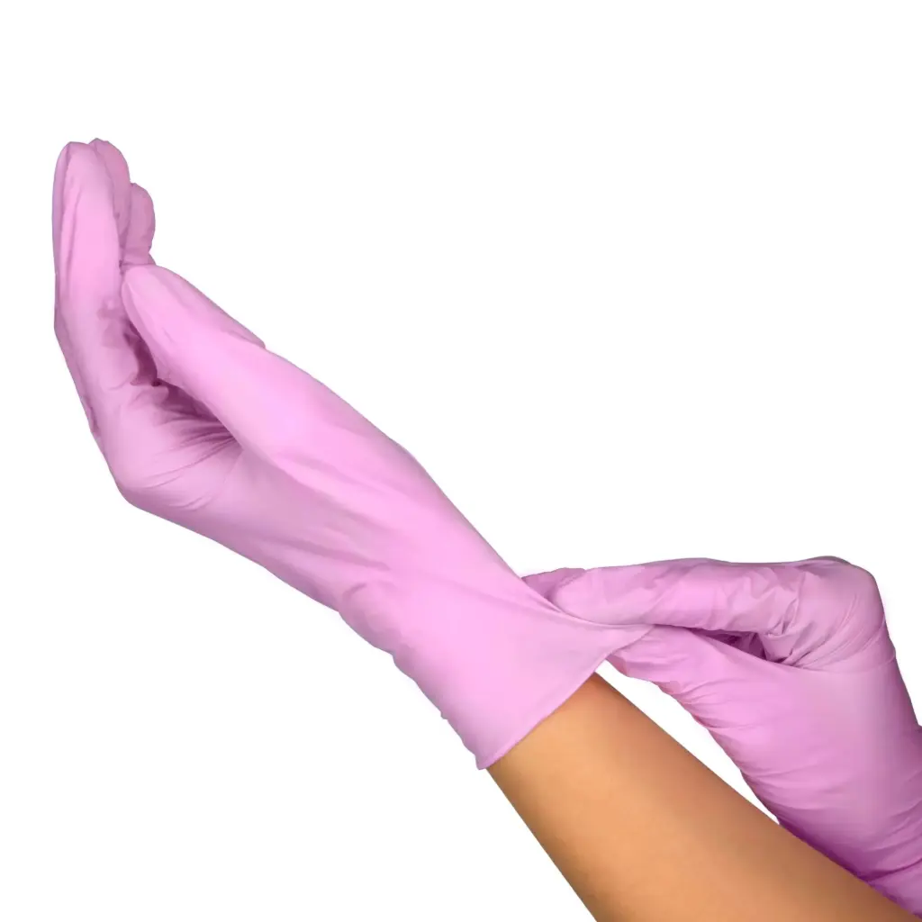 Gants Nitrile Rose S