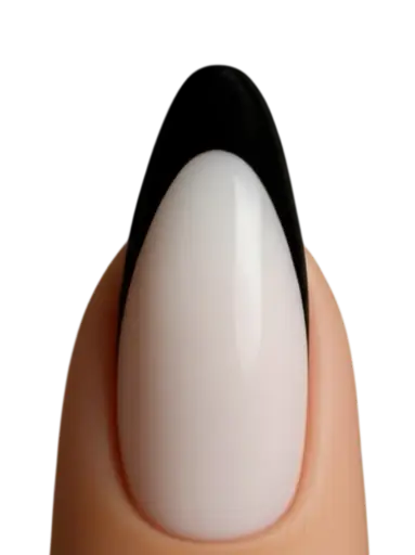 SnapNails Almond Milky white & Black